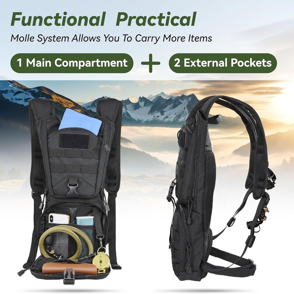 Streamlined Tactical Hydration Backpack With 2 Po… - image 4